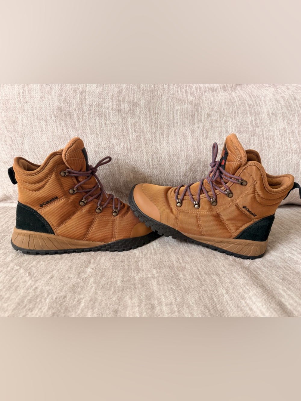 Columbia Tan and Black Hiking Boots - Lace-Up Ankle Support